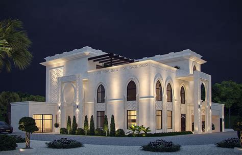 White Modern Islamic Villa Exterior Design 3 Luxury