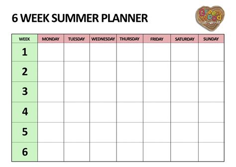 printable  week schedule