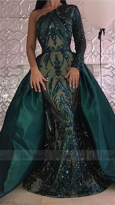 shoulder emerald green sequin long prom dresses promdresseslong prom evenin