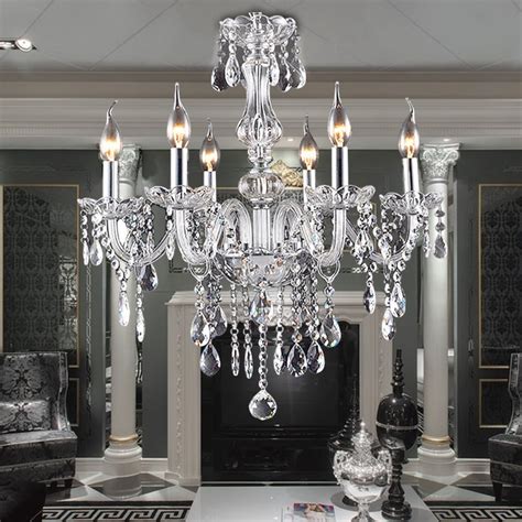 crystal chandelier    arms light elegant crystal chandelier decor candle clear fixture