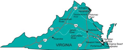 va map virginia state map