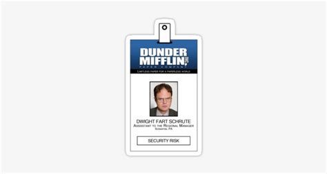dwight schrute id badge printable  printable templates