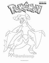 Garchomp Coloring Pokemon sketch template