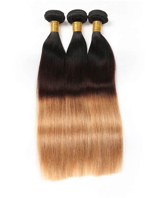 brazilian virgin hair ombre color 1b 4 27 3pcs straight