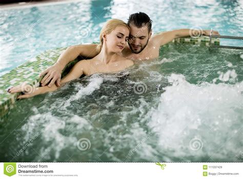 Loving Couple Relaxing In Hot Tub Stock Image Image Of Skin Resort