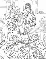 Coloring Friday Pilate Pages Good Pontius Asks Crowd Printable Print Color sketch template