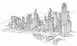Skyline Hong Kong Sketch Drawing Paintingvalley Map Illustrated sketch template