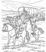 Wagon Trail Cowboy Colorier Cheval Drawing Crayon Horse Printable Indians Livres Coloringhome sketch template