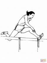 Coloring Running Hurdles Women Pages Athletics Online Printable Drawing Sports sketch template
