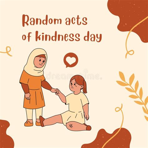 random acts  kindness day instagram post stock illustration