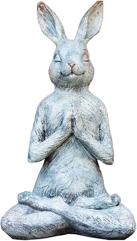 amazoncom xxxxw sculpturesstatuesartwork praying yoga rabbit statue