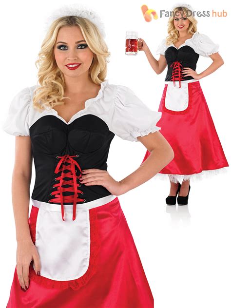 Ladies Sexy Bavarian Girl Costume Adults Oktoberfest German Beer Fancy