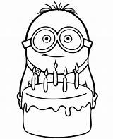 Coloring Minions Minion Pages Birthday Cake Print Bob Colouring Topcoloringpages Kevin Clipartmag Stuart Gru Book sketch template