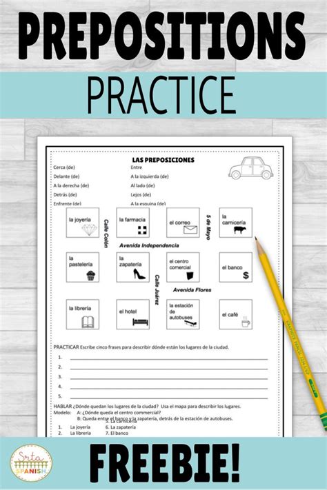 prepositions  location  spanish   practice activity