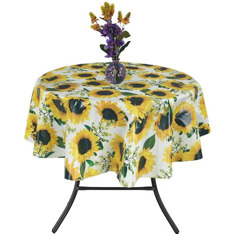 ottomanson vinyl tablecloth sunflower design indoor outdoor  woven