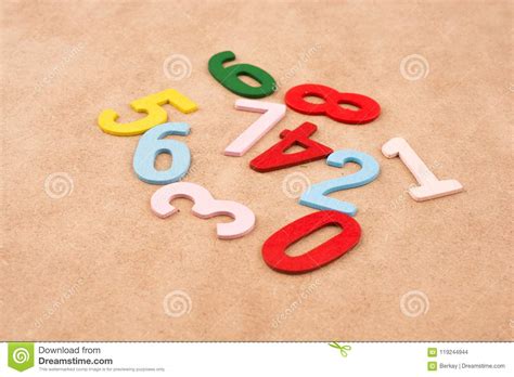 colorful numbers stock photo image  symbol wood