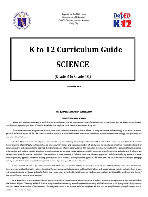 deped science curriculum guide grades   december  copypdf