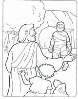 Lazarus Coloring Jesus Raises Dead sketch template