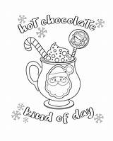 Coloring Pages Winter Printable Hot Chocolate sketch template