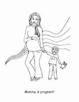 Coloring Book Pregnancy Pregnant Kids Looks Happy Preview sketch template