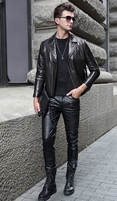 leather leather jacket men leather outfit mens leather pants