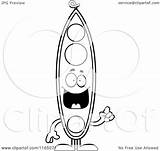 Pod Clipart Pea Mascot Idea Cartoon Outlined Coloring Vector Thoman Cory Royalty sketch template