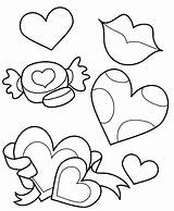 Hartjes Kleurplaat Snoepjes Kleurplaten Coloring Valentines Valentijn Crayola Kisses sketch template