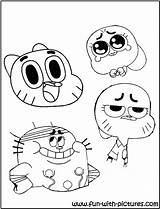 Gumball Coloring Pages Amazing Printable Family Colouring Color Characters Kids Getcolorings Darwin Print sketch template
