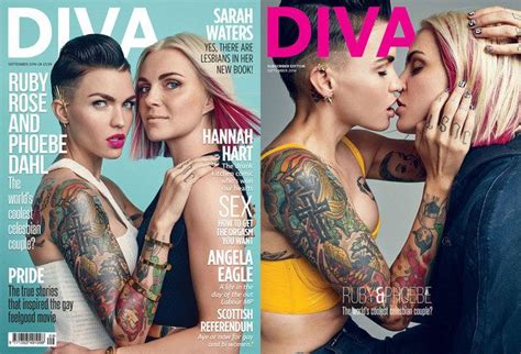 two women kissing each other on the cover of a magazine with tattoos