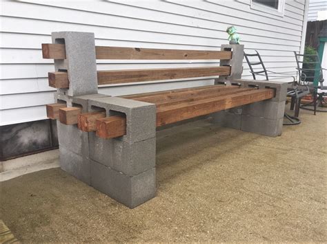 diy cinder block bench    weekend project