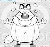 Hug Clipart Chubby Wanting Fox Cartoon Outlined Coloring Vector Thoman Cory sketch template
