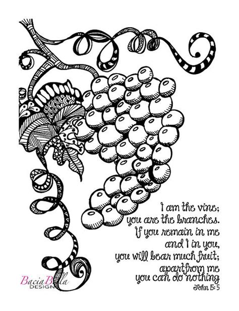 zen tangle grapevine john  adult coloring page    vine