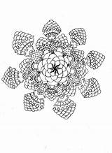 Doily Mandala sketch template