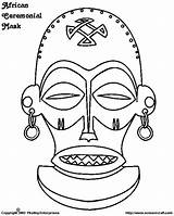 Masque Maskers Afrikaanse Africain Kleurplaten Africanas Afrique Carnevale Máscaras Kleurplaat Maschere Desenho Mascaras Masker Tribali Tekeningen Visiter Vezi Uitprinten Downloaden sketch template