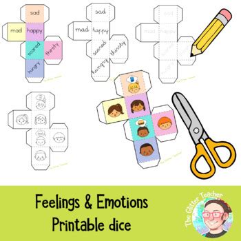 dice feelings emotions  glitter teacher teachers pay teachers