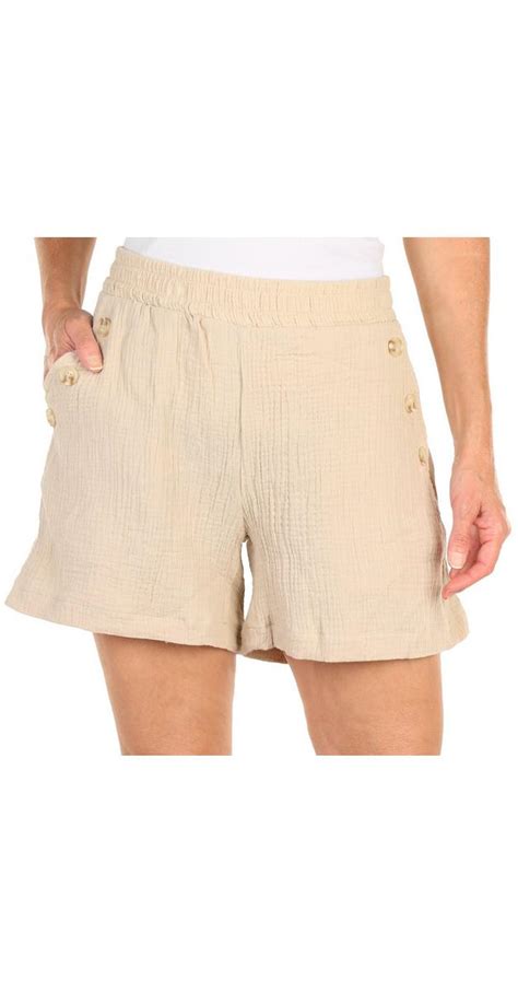womens sailor gauze shorts khaki burkes outlet