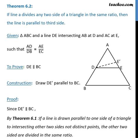 theorem  converse  basic proportionality theorem theorems