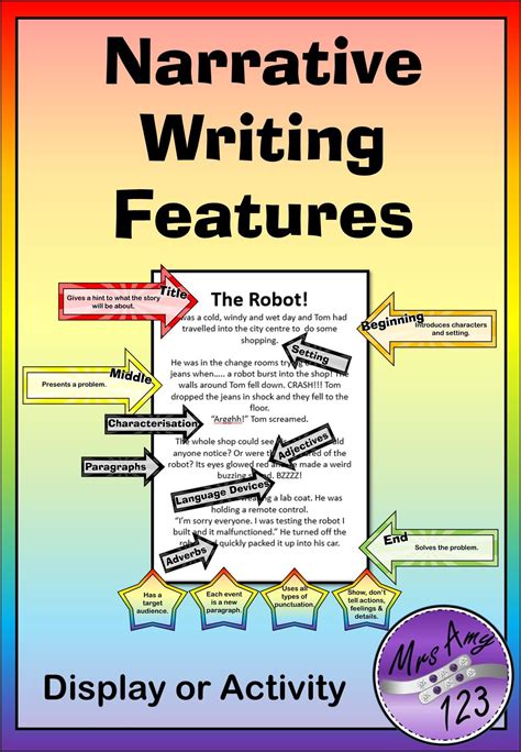 narrative writing features display  activity designed  teachers