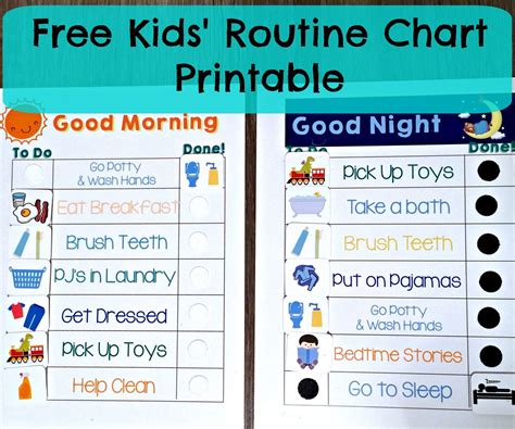 kids routine charts