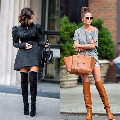 celebrities wearing over the knee boots pictures