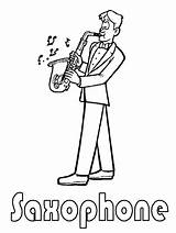 Tocando Saxofon sketch template