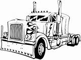 Truck Coloring Semi Pages Kenworth Trailer Drawings Cool Printable Diesel Transformers Color Drawing Mack Print Huffer Trucks Clipart Kids Robots sketch template