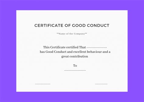 good conduct certificate template  templates  templates