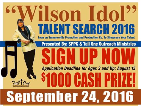 sign up to share your talent at wilson idol 2016 the