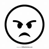 Emoji Angry Face Smiley Outline Drawing Drawings Simple 123freevectors sketch template