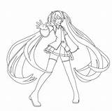 Miku Hatsune Yandere Vocaloid sketch template