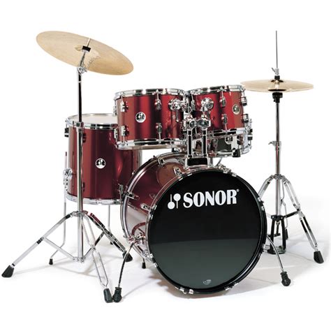 sonor  studio  drum kit  red  gearmusiccom