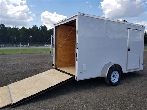 enclosed trailer  white single axle ad  usa cargo trailer