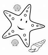 Colorir Desenhos Marinhos Starfish Oceano sketch template