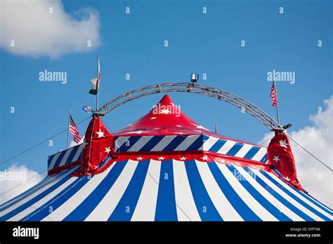 uncle sams great american circus big top   blue sky stock